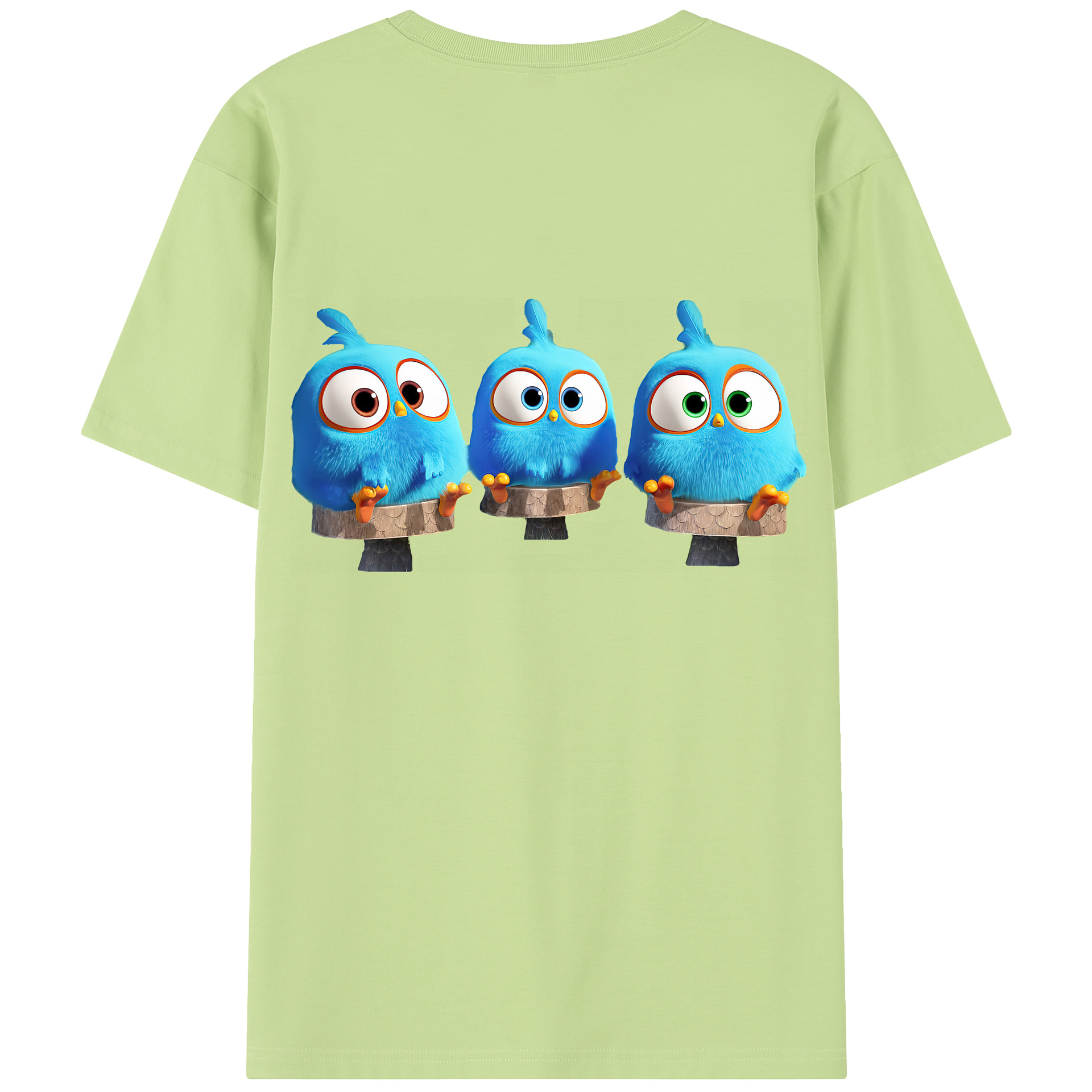 （画像用） Angry Birds アングリーバード 綿100％半袖Tシャツ（背面プリント）